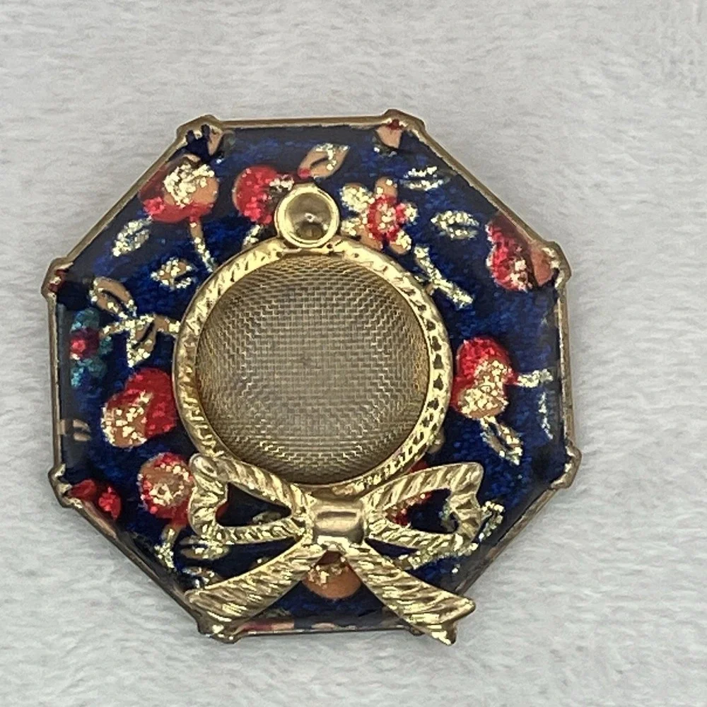 VTG 80s Gold Tone Glitter Multicolor Hat Brooch Cottagecore Whimsy Quirky Kitsch
